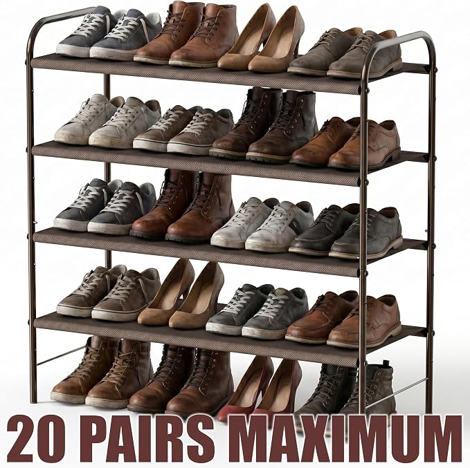 Simple Houseware 4-Tier Shoe Rack Storage Organizer, Bronze