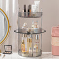 shuang qing Rotating Makeup Organizer for Vanity, Large Capacity Skincare Perfume Storage, Bathroom Counter Organizer, 360 Spinning Cosmetic Dresser Countertop Organizers (Gray, 3 Tier)