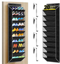 PAULONE 10-Pocket Multi-Use Over the Door Organizer, Heavy Duty 95lbs Capacity with Breathable Mesh, Versatile Hanging Storage for Shoes, Toys, Office Supplies-Classic (Black, 10-Shelf,)