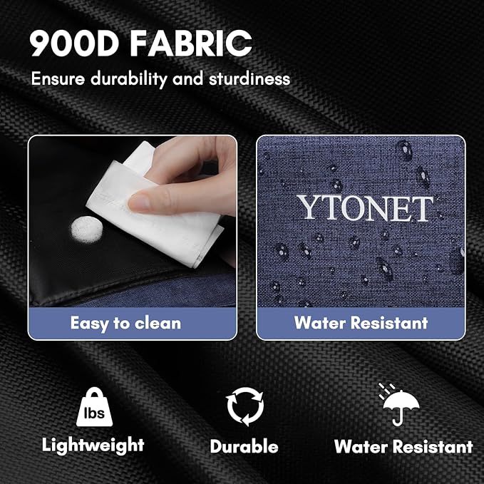 Ytonet Wearable Cleaning Caddy Bag, Large Cleaning Supplies Organizer with 4 Foldable Dividers, Kitchen Caddy Organizer with Handle & Adjustable Shoulder Straps for Cleaners & Housekeeper, Blue