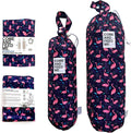 2pcs Waterproof Plastic Grocery Trash Bag Holder Shopping Carrier Holder Organizer Kitchen Storage Bag Dispenser Multiple Designs Sizes Flamingos