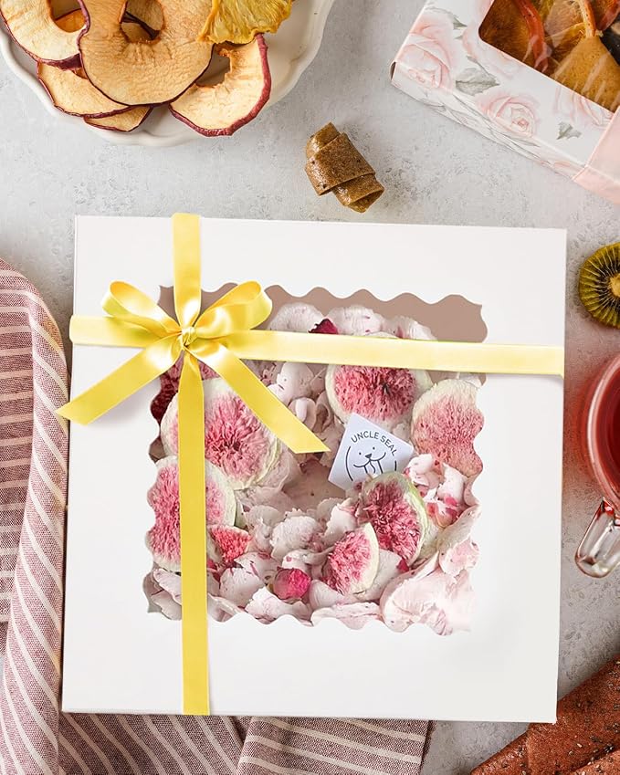 qiqee White 6"x6"x5" Cake Box 4Pcs, 6" White Cake Round Boards 4Pcs, for Cake, Treat Cookie Dessert, Birthday Party