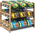 DGWJSU Can Organizer for Pantry 3-Tier, Can Storage Organizer Pantry, Soda Can Organizer, Holds up to 36 Cans Holders for Pantry, Cabinet, Countertop, Carbonized Brown