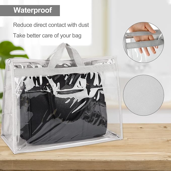 Outgeek 3PCS Purse Storage Bag Organization Purse Dust Bag Organizer Clear Plastic Lightweight Protective Waterproof Handbag Protector