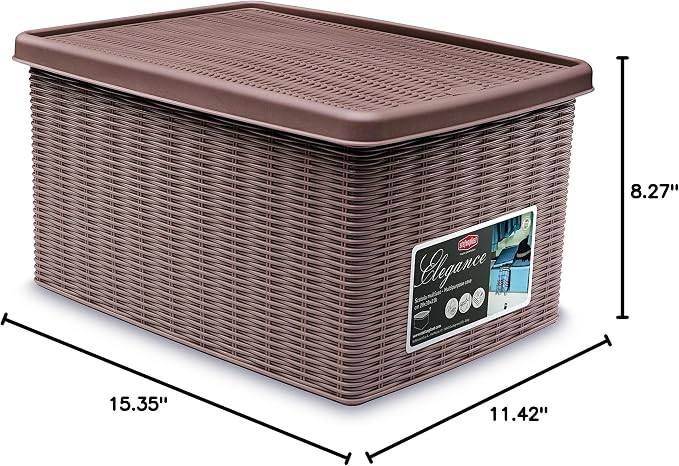 Stefanplast Elegance Storage Box, Dove Grey, 29 x 39 x 21 cm