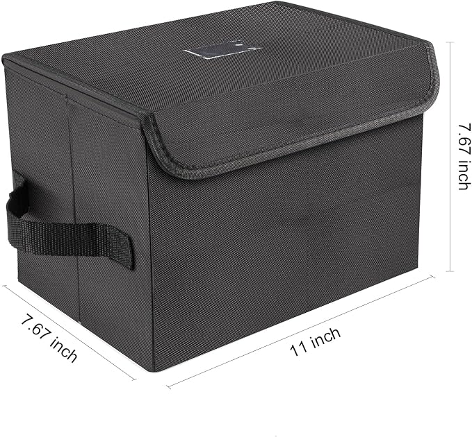 alavisxf xx 7-Inch Vinyl Storage Box, Set of 2 Stackable Case with Lid | Durable Nylon, Hold 120 Records(60 each), LP Record Organizer, Foldable, Portable Handles, for Home Office DJ Setups Travel