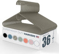 Super Heavy Duty Clothes Hangers 36 Pack – Made in the USA - 10lb Capacity, Thick Plastic Hangers for Pants, Coats, Jackets, Jeans and Adult Clothing – Gray