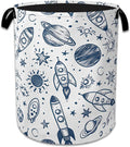 Vintage Planet Rocket Laundry Basket Collapsible Laundry Hamper Clothes Storage Bin for Bathroom Bedroom Room Decor 16" X 20.8"