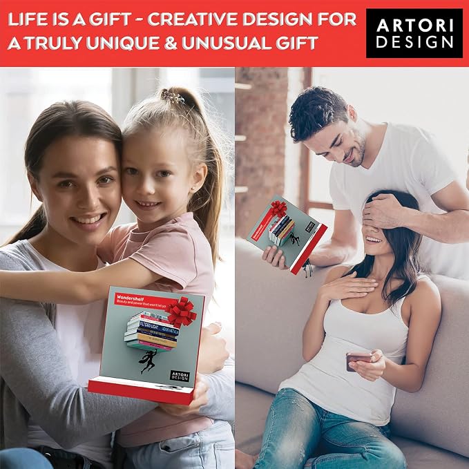 Artori Design Floating Bookshelf for Kids, Invisible Metal Book Shelf, Wall Decore Book Lovers Bookshelf (2 x Wondershelf)