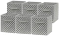 Simple Houseware 11-Inch Foldable Cube Storage Organizer Bin, Geometric Grey, 6 Pack