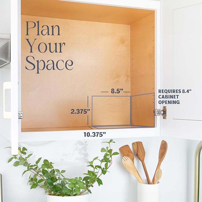 Pull Out Cabinet Organizer for Spices, Cans 8-3/8"W x 10-3/8"D x 2-1/8"H | Heavy Duty with Lifetime Limited Warranty, Pull Out Spice Rack, Cabinet Pull Out Shelf for Cans, Dishes, Etc, Easy to Reach