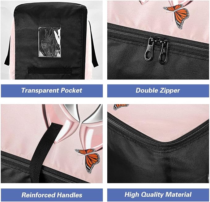 Blueangle Elegant Pink High Heel Shoes Storage Bags for Comforters, Blankets, Clothes, Quilts and Towels, Large Storage Bags Great for Closets, Bedrooms (100L)