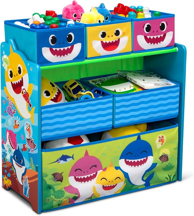Baby Shark Design & Store 6 Bin Toy Storage Organizer by Delta Children