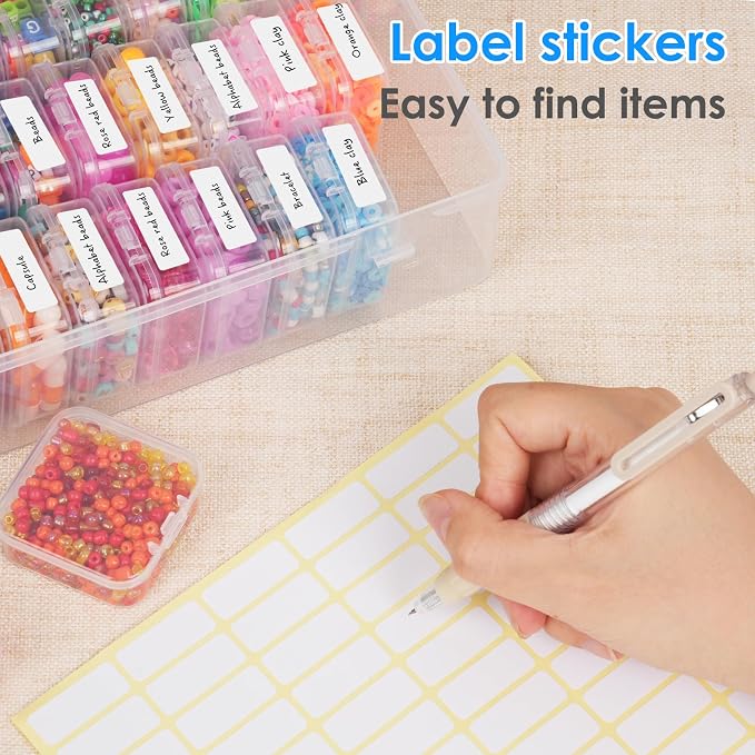 Bead Organizer Box 36 Pcs Small Clear Plastic Containers for Craft Jewelry