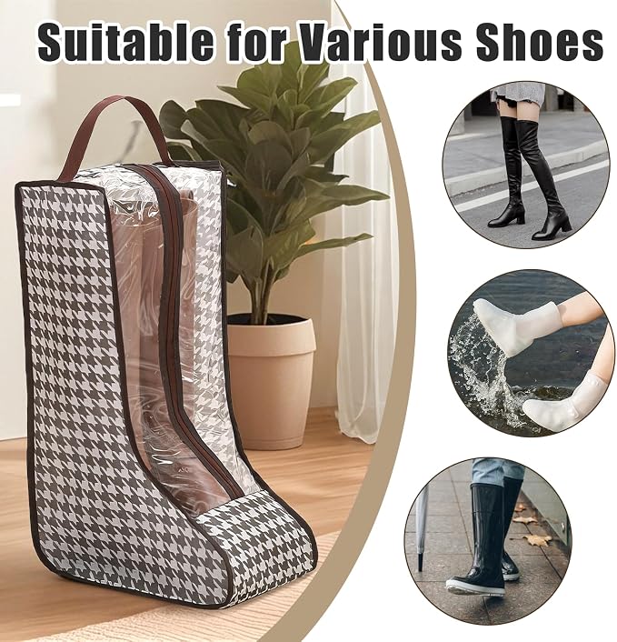 4 Pack Boot Storage Bag, Portable Dust Proof Boot Bags for Cowboy Boots, Shoe Cover Protector Bag for Boots Storage and Organizer Packing, Tall Boot Storage Carry Bag for Travel and Daily Use