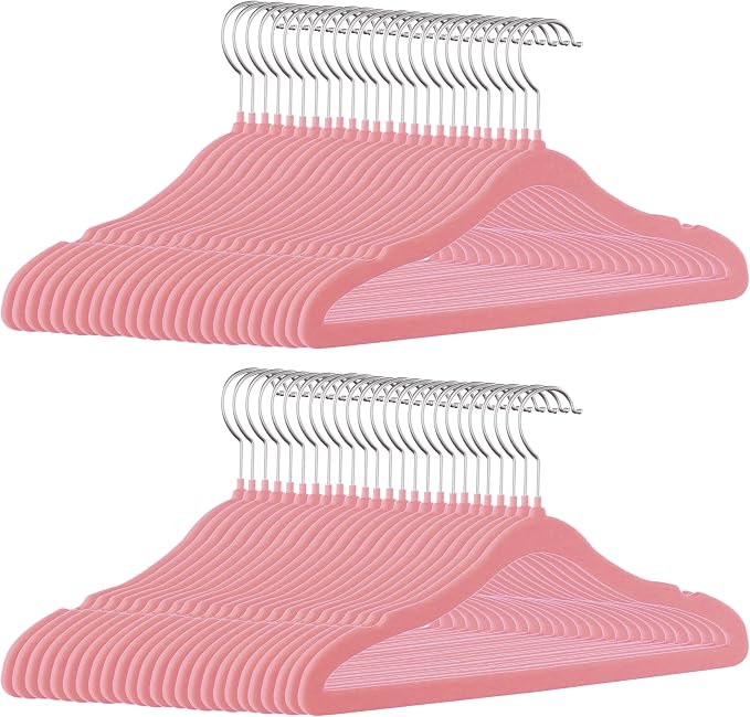 GoodtoU Kids Hangers Velvet 50 Pack 14" - Kids Felt Hangers Non Slip Toddler Hanger Childrens Hanger for Kid