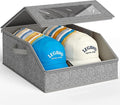 AOODA Sturdy Hat Storage for Baseball Caps, Holds up to 24 Caps Clear Hat Organizer for Closet, Bedroom, Wide Hat Box with Cardboard (Slate Grey)
