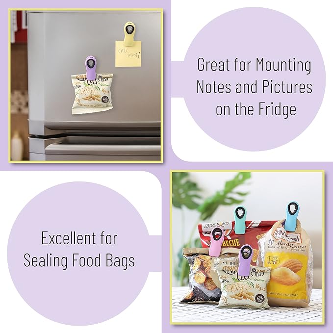 Mr. Pen- Magnetic Chip Clips, 6 Pack | Airtight Seal Reusable Bag Closers for Food Storage, Snacks, Bread & Kitchen Organization