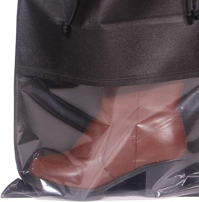 DIOMMELL 12 Pack Tall Boot Bags for Travel Non-Woven with Rope for Women Large Shoe Protector Cover Storage Organizers Pouch