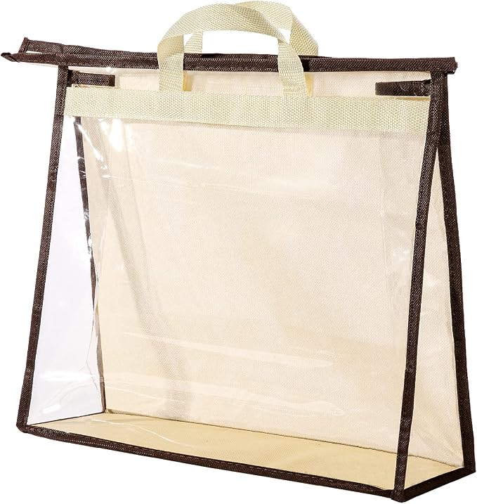 Clear Handbag Storage Bags Purse Organizer for Closet, Zipper Hanging Storage Bag for Handbags, L