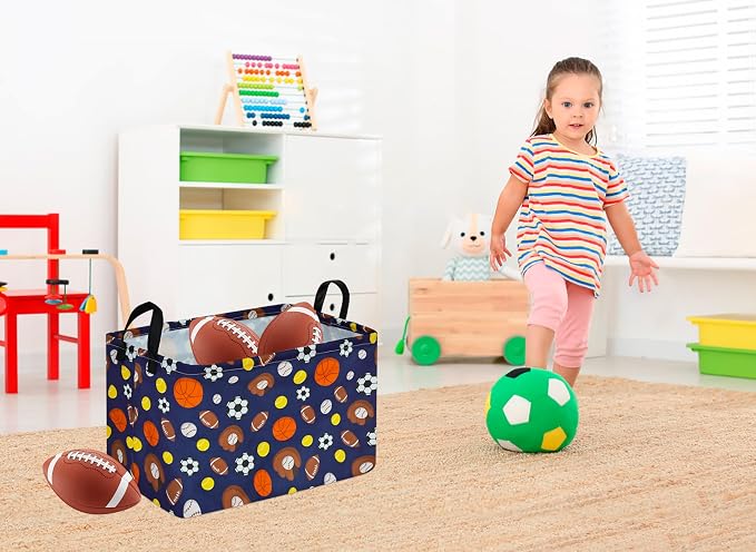 MAIZMZ Kids Hamper Storage Bins Organizer Toy Box Laundry Basket Large Canvas Collapsible Chest for Home/Dorm/Kitchen/Pet/Office/Closet/Shelf/Gift Baskets