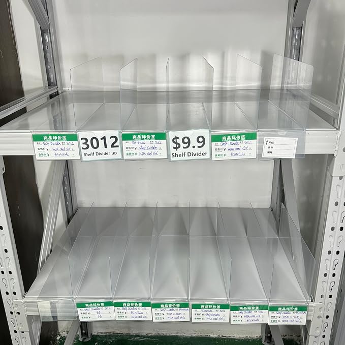 20 Pcs 30*12 CM medicine cabinet dividers，purse dividers for wire shelves，separator shelf dividers warehouse shelf isolation board pvc shelf label for supermarket clothing cabinet storehouse shelf
