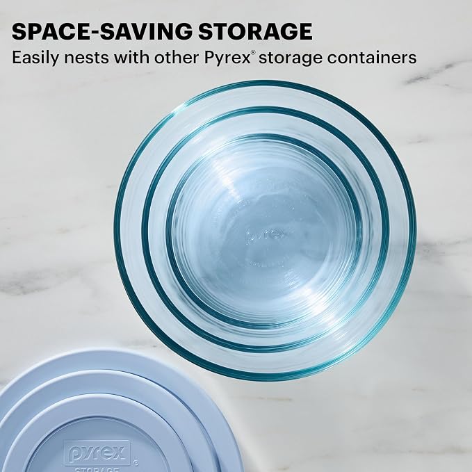 Pyrex Colors Tinted (12-PC Full Set) Small/Medium/Large Food Storage Container Set, Snug Fit Non-Toxic Plastic BPA-Free Lids, Freezer Dishwasher Microwave Safe, 3 Cup, 6 Cup & 11 Cup