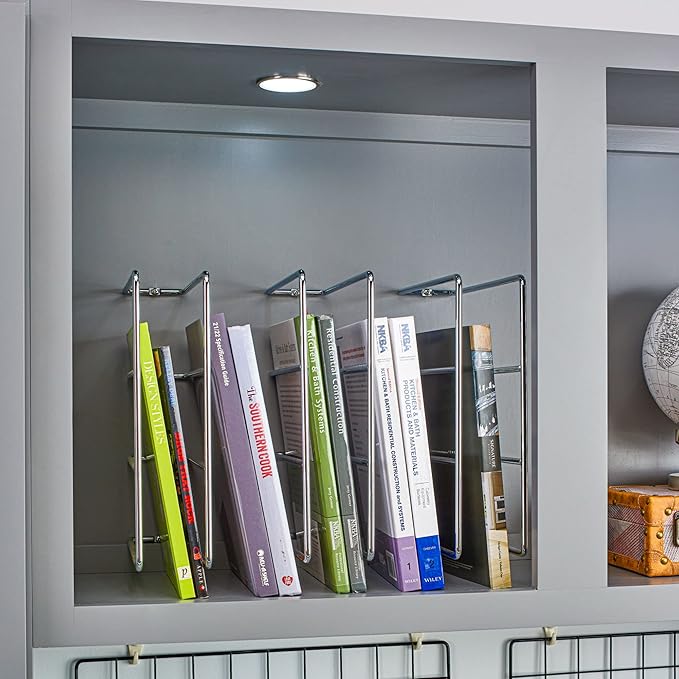 Rev-A-Shelf Baking Sheet Organizer for Wall/Base Cabinets, U-Shaped Bakeware & Cookie Sheet Wire Tray Divider for Kitchen Storage, Chrome, 596-10CR-52