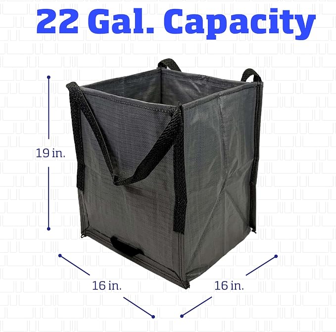 DURASACK Heavy Duty Storage Tote Bag 22-Gallon Rugged Woven Polypropylene Moving Bag, Reusable Self-Standing Design, Holds up to 500 Pounds, Single, Gray