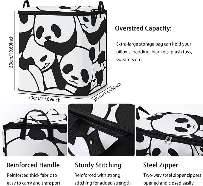2pcs blanket storage bag for under bed,closet organizers 95L | clothing sweater sheet bedding comforter duvet quilt pillow toy storage bags with lids,dorm room essentials for containers