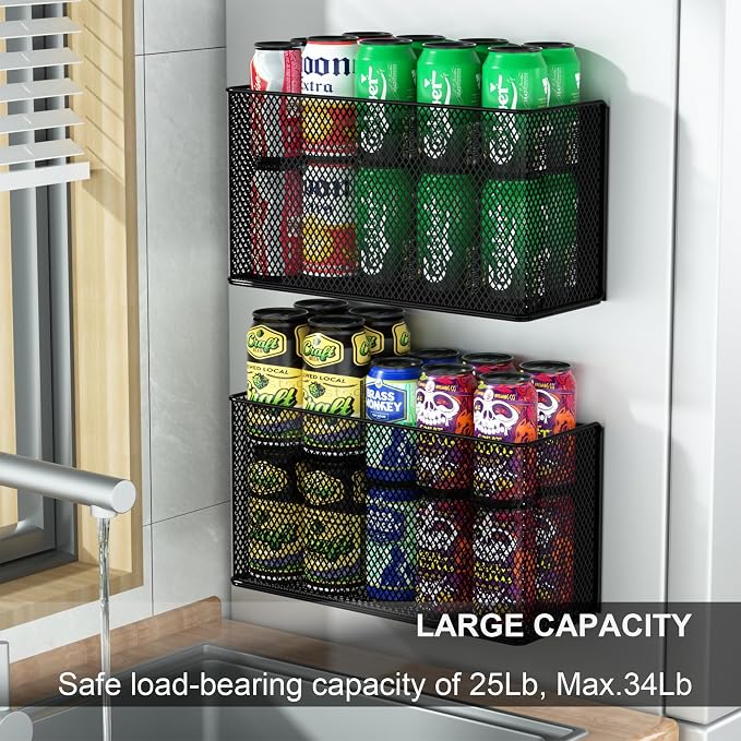 Magnetic Baskets Shelf Bins Organizer Holder Storage Rack Containers for Fridge, Whiteboard, Locker - Home Kitchen Laundry Office School ((1-Pack) Black/XL)