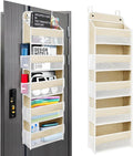 Space Saving Over The Door Organizer,5 Shelves & 8 Side Pockets,Anti Tilt Hanging Behind Door Storage,Heavy-Duty Reinforced Mesh Rack Holds 44lb for Bathroom,Pantry, Nursery,Closet, Shoes, Towels