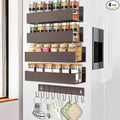 SMRCAD Magnetic Spice Rack Organizer for Fridge Seasoning Organizer for Kitchen storage with Screw Magnetic Shelf with Hook for Refrigerator and Oven (4pack1hook-Bronze)