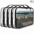 holay 4 Packs PVC Zippered Blocks Set, Toy, Clay, Board game Storage Organizer Case (Name Tag, Manual Pocket) (Black, Large)