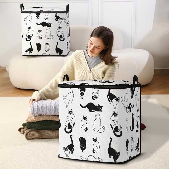 2pcs blanket storage bag for under bed,closet organizers 95L | clothing sweater sheet bedding comforter duvet quilt pillow toy storage bags with lids,dorm room essentials for containers