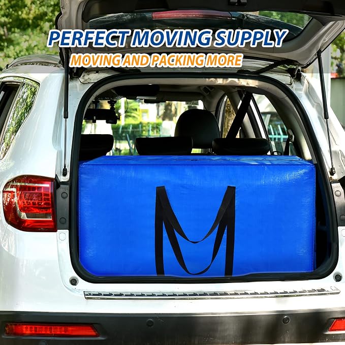 57 Gallon Extra Large Storage Bags, XXL Jumbo Large Moving Bags Heavy Duty, Storage Totes Moving Boxes Supplies for College, Foldable Duffle Bag for Travel, Christmas Tree Bag, 42x23x13.5inch - 2PACK