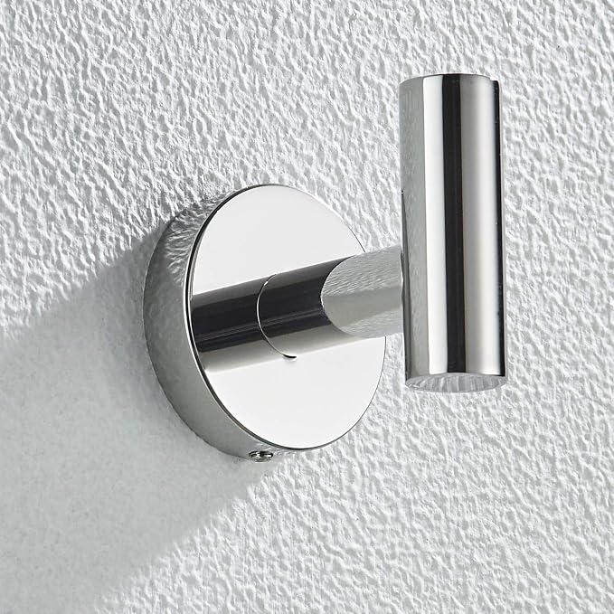 Marmolux Acc - Towel Hook Bathroom Single Coat Hook Bath Kitchen Hand Towel Holder Hat Door Hanger Rack Home Storage Spave Saver Bathroom Hardware Wall Mount Polished Chrome
