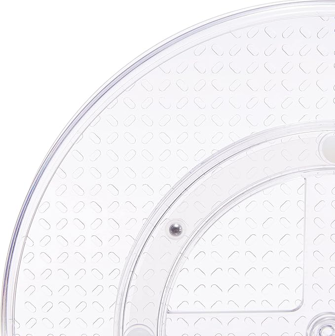 Amazon Basics Clear Lazy Susan Turntable Organizer for Organization, 12-Inch (Pack of 8)