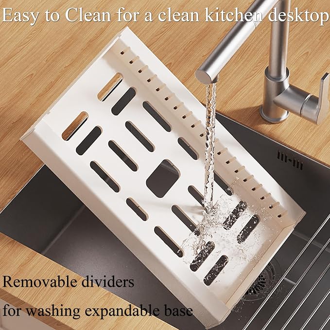 Pots and Pans Organizer Under Cabinet 10 Adjustable Dividers Expandable Pot Pan Lid Holder Organizers Rack inside Cabinet for Kitchen Storage Cookware, Cutting Boards, Lid, Dishes,White