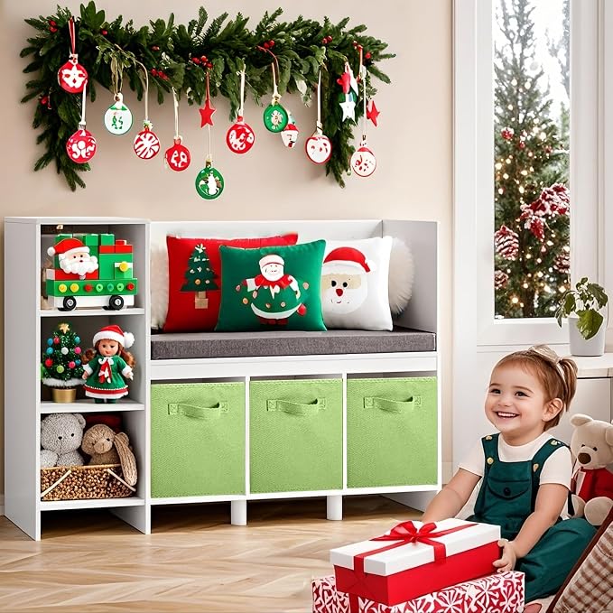 ShellKingdom Storage Bins, Foldable Fabric Storage Cubes And Cloth Storage Organizer Drawer For Closet And Toys Storage, 6 Pack (Green)