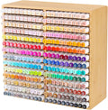 walowalo Bamboo Marker Organizer Markers 280pcs Markers Pen Holder Art Supply Pencil Storage Organizer with 28 Compartments All-in-One Marker Storage for Office Home (Holds up to 280pcs Markers)