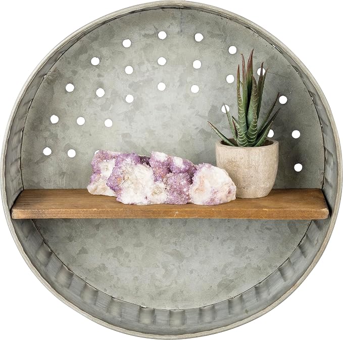 Primitives by Kathy 38024 Distressed Wall Shelf, Metal and Wood