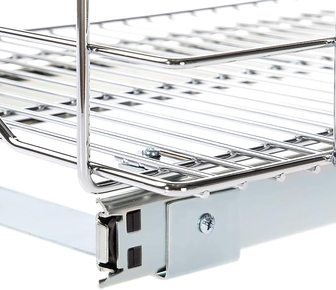 Home Zone Living Pull Out Kitchen Cabinet Organizer with Slide Out Drawer for Space Saving Storage, 14” W x 21” L | 21" x 14" x 5.55" with Effortless Slide-Out Access and Heavy-Duty Stability