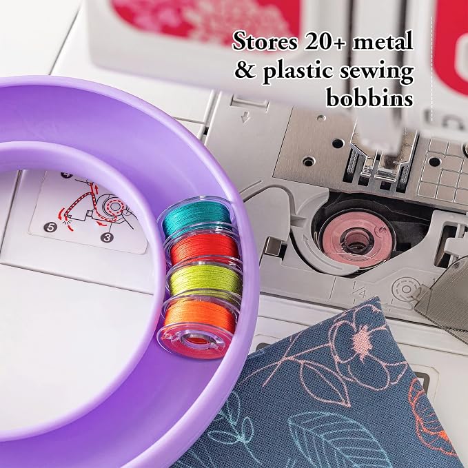 Bobbin Organizer – Holds 20+ Bobbins – Flexible Plastic Holder for Sewing Machine, Embroidery, & Quilting Bobbin Storage, Red
