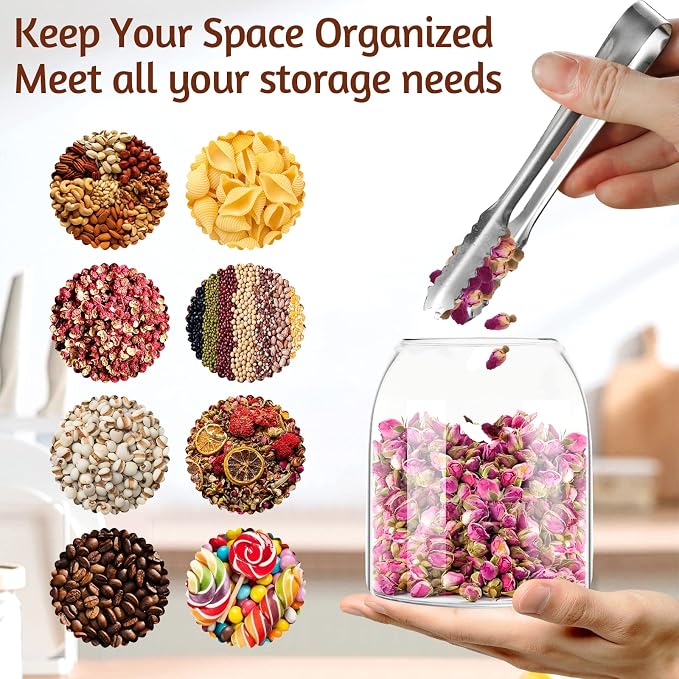 SuproBarware 3Pcs Glass Jar with Round Ball Cork,Coffee Bean Jar Glass Cork Clear Glass Bottles with Cork Glass Canisters for Food, Coffee, Sugar, Spice, Tea,DIY (500ml / 700ml / 1000ml)