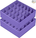 Joyoldelf Sock Drawer Organizer Divider 2 Packs Underwear Organizer, 24 Cell Closet Organizers and Storage Organizer Sock Holders Organizers for Storing Socks, Handkerchiefs, Ties, Belts (Purple)
