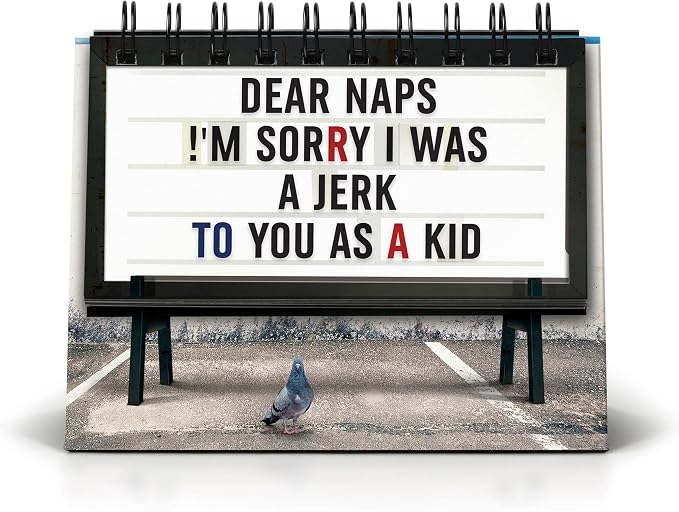 Genuine Fred Daily Marquee Desktop Flipchart, 52 Witty Signs, Fun & Functional Desk Accessories for Home or Office, Funny Gift for Coworkers, Office Gifts