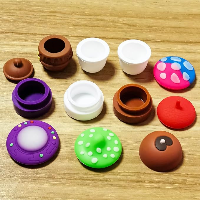 5ml UFO Silicone Wax Concentrate Containers Mushroom Pinecone Honeypot Non-stick Jars (60)
