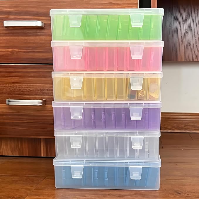 Yellow plastic box-Bead Organizer Box-31 Pcs Small Clear Plastic Bead Storage Containers Craft Storage Box with Hinged Lid, 1sheet Labels, Mini Box for Jewelry Making, Crafts, Small Parts