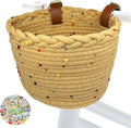 Kids Bike Basket for Girls, Front Bicycle Basket, Easy-Install Adjustable Straps for Balance Bikes Scooters